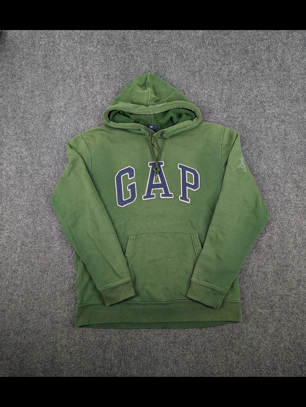 Gap Logo Hoodie Sweatshirt Sage Green Vintage Style Spellout Medium